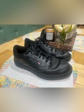 Reebok Club C 85 Black Leather Sneakers Men’s Size 8.5